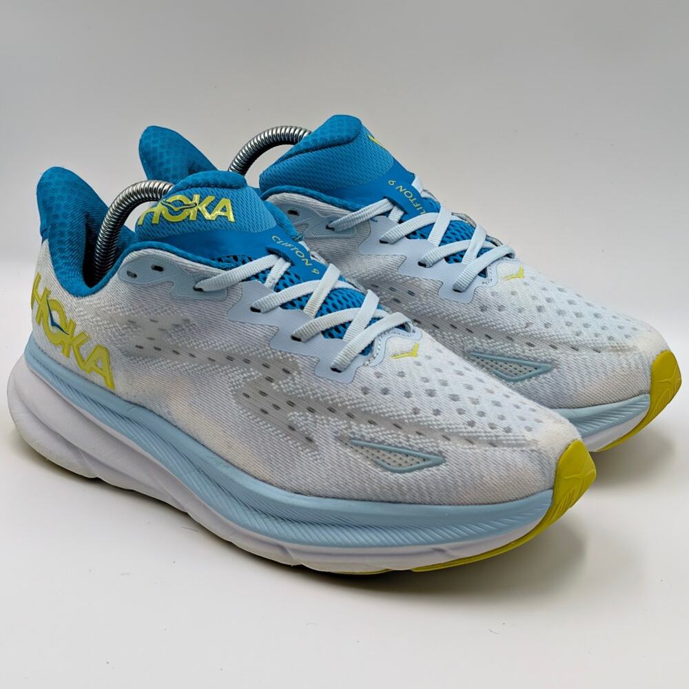 Hoka One One Clifton 9 Ice Water Evening Primrose Mens 8.5D (UK 8) Running Shoes